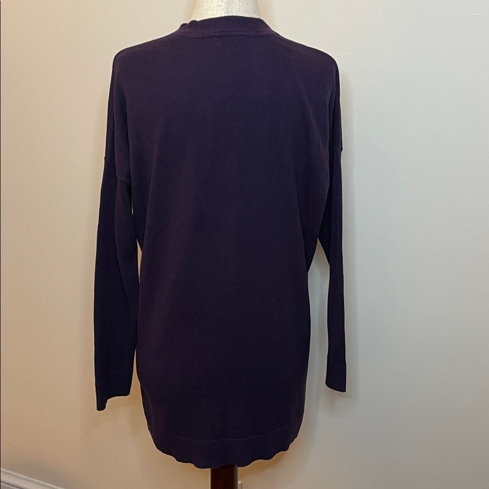 J.Jill Purple V-Neck Button Cardigan Sweater • Small Petite • Cotton Blend - Picture 3 of 5